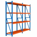 Regał magazynowy Mega-M FORTIS LIGHT 200x392,5x60 cm - widok z boku pod kątem