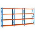 Regał magazynowy Mega-M FORTIS LIGHT 200x585x60 cm - widok z przodu pod kątem, trzy sekcje