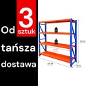 Regał metalowy magazynowy 4-półkowy Mega-M FORTIS LIGHT H-200 cm L-200 cm G-50 cm moduł bazowy WYSYŁKA PALETOWA