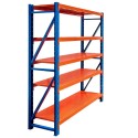 Regał magazynowy Mega-M FORTIS LIGHT 200x200x50 cm - widok z boku pod kątem