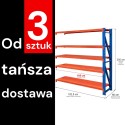 Regał metalowy magazynowy 5-półkowy Mega-M FORTIS LIGHT H-200 cm L-192,5 cm G-50 cm moduł dostawny WYSYŁKA PALETOWA