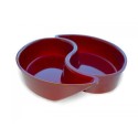 Miska z plexi Yin Yang 300x65 mm - dwukomorowa miska widziana z góry i boku