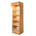 Regał na pieczywo H-200 cm L-60 cm G-50 cm plexi oświetlenie LED dąb kraft
