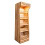 Regał na pieczywo H-200 cm L-60 cm G-50 cm plexi oświetlenie LED dąb kraft kreuj swój biznes z Wyposażenie sklepów i instytucji  - Kreuj swój biznes z 4store.pl