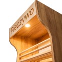 Regał na pieczywo H-200 L-60 G-50 dąb kraft - górna część z napisem Pieczywo i oświetleniem LED