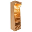 Regał na pieczywo 200x60x50 cm dąb sonoma - widok z boku i skosu z oświetleniem