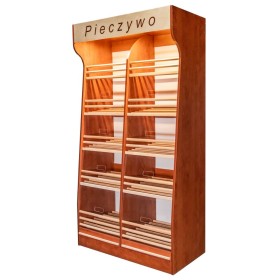 Regał na pieczywo H-200 cm L-100 cm G-50 cm plexi oświetlenie LED grusza polna