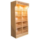 Regał na pieczywo H-200 L-100 G-50 cm - widok z przodu pod kątem, oświetlenie LED i napis Pieczywo