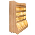 Regał na pieczywo H-180 cm z oświetleniem LED - widok z boku pod kątem