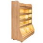 Regał na pieczywo H-180 cm L-125 cm G-60 cm plexi oświetlenie LED dąb amerykański kreuj swój biznes z Wyposażenie sklepów i instytucji  - Kreuj swój biznes z 4store.pl