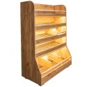 Regał na pieczywo H-180 cm z oświetleniem LED - widok z boku i z przodu