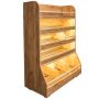 Regał na pieczywo H-180 cm L-125 cm G-60 cm plexi oświetlenie LED dąb kraft kreuj swój biznes z Wyposażenie sklepów i instytucji  - Kreuj swój biznes z 4store.pl