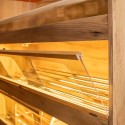 Regał na pieczywo H-180 dąb kraft - przechylana półka z plexi i oświetleniem LED