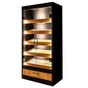 Regał na pieczywo z szybą Mega-M H-205 cm L-100 cm G-58 cm czarny/dąb kraft