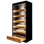 Regał na pieczywo z szybą Mega-M H-205 cm L-100 cm G-58 cm czarny/dąb kraft kreuj swój biznes z Wyposażenie sklepów i instytucji  - Kreuj swój biznes z 4store.pl