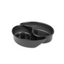 Miska z plexi Yin Yang czarna 300x65 mm - widok z góry pod skosem, dwie komory