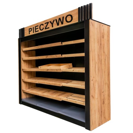 Regał na pieczywo Mega-M H-244 cm L-247.5 cm G-60 cm dąb kraft kreuj swój biznes z Wyposażenie sklepów i instytucji  - Kreuj swój biznes z 4store.pl