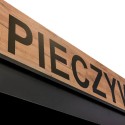 Regał na pieczywo Mega-M dąb kraft - napis PIECZYWO na belce nagłówka