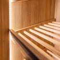Regał na pieczywo Mega-M 205 cm dąb - drewniane wałki półki i oświetlenie LED