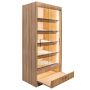 Regał na pieczywo z szybą Mega-M H-205 cm L-100 cm G-58 cm dąb amerykański kreuj swój biznes z Wyposażenie sklepów i instytucji  - Kreuj swój biznes z 4store.pl