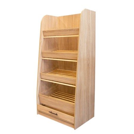 Regał na pieczywo Mega-M H-180 cm L-90 cm G-60 cm dąb sonoma kreuj swój biznes z Wyposażenie sklepów i instytucji  - Kreuj swój biznes z 4store.pl