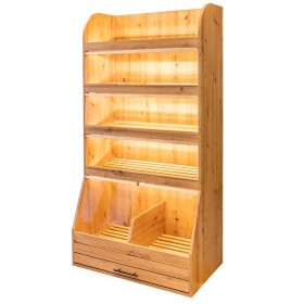 Regał na pieczywo Mega-M H-205 cm L-100 cm G-60 cm plexi oświetlenie LED dąb artisan