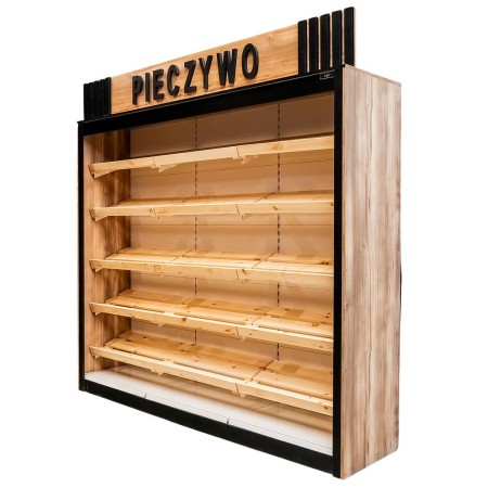 Regał na pieczywo Mega-M H-244 cm L-247,5 cm G-62 cm dąb barokowy złoty kreuj swój biznes z Wyposażenie sklepów i instytucji  - Kreuj swój biznes z 4store.pl