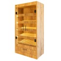 Regał na pieczywo z szybą Mega-M H-205 cm L-100 cm G-58 cm dąb kraft