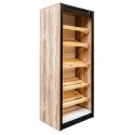 Regał na pieczywo Mega-M 212 cm dąb barokowy - widok z boku z drewnianymi półkami
