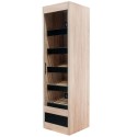 Regał na pieczywo z szybą Mega-M H-205 cm L-60 cm G-58 cm dąb sonoma