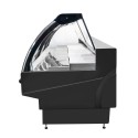 Lada chłodnicza ROSA E375K black - widok z boku, wygięta szyba