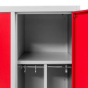 Szafka ubraniowa BHP 2-drzwiowa S-80 cm - wnętrze z półką, drążkiem i wieszakami