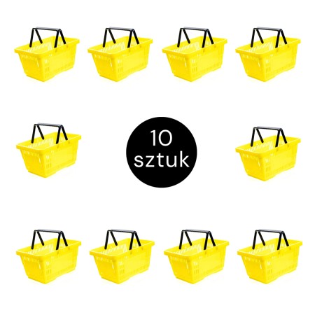 Koszyk sklepowy zakupowy Mega-M żółty ZESTAW 10 szt kreuj swój biznes z Wyposażenie sklepów i instytucji  - Kreuj swój biznes z 4store.pl