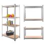 Regał magazynowy Mega-M BASIC H-160 cm L-80 cm G-40 cm 4 półki z MDF 4 mm 175 kg ocynk kreuj swój biznes z Wyposażenie sklepów i instytucji  - Kreuj swój biznes z 4store.pl