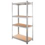 Regał magazynowy Mega-M BASIC H-160 cm L-80 cm G-40 cm 4 półki z MDF 4 mm 175 kg ocynk kreuj swój biznes z Wyposażenie sklepów i instytucji  - Kreuj swój biznes z 4store.pl