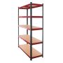 Regał magazynowy Mega-M BASIC PLUS H-180 cm L-120 cm G- 45 cm 5 półek z MDF 6.8 mm 275 kg grafitowo-czerwony kreuj swój biznes z Wyposażenie sklepów i instytucji  - Kreuj swój biznes z 4store.pl