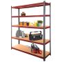 Regał magazynowy Mega-M BASIC PLUS H-180 cm L-150 cm G-45 cm 5 półek z MDF 6.8 mm 275 kg grafitowo-czerwony kreuj swój biznes z Wyposażenie sklepów i instytucji  - Kreuj swój biznes z 4store.pl