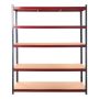 Regał magazynowy Mega-M BASIC PLUS H-180 cm L-150 cm G-45 cm 5 półek z MDF 6.8 mm 275 kg grafitowo-czerwony kreuj swój biznes z Wyposażenie sklepów i instytucji  - Kreuj swój biznes z 4store.pl
