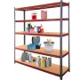 Regał magazynowy Mega-M BASIC PLUS H-180 cm L-180 cm G-45 cm 5 półek z MDF 6.8 mm 275 kg grafitowo-czerwony kreuj swój biznes z Wyposażenie sklepów i instytucji  - Kreuj swój biznes z 4store.pl