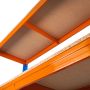 Regał magazynowy Mega-M PRO MAX H-180 cm L-180 cm G-60 cm 4 półki z MDF 15 mm 500 kg niebiesko-pomarańczowy kreuj swój biznes z Wyposażenie sklepów i instytucji  - Kreuj swój biznes z 4store.pl