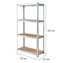 Regał magazynowy Mega-M BASIC H-180 cm L-90 cm G-40 cm 4 półki z MDF 4 mm 175 kg ocynk kreuj swój biznes z Wyposażenie sklepów i instytucji  - Kreuj swój biznes z 4store.pl