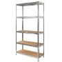 Regał magazynowy Mega-M BASIC H-205 cm L-100 cm G-40 cm 5 półek z MDF 4 mm 175 kg ocynk kreuj swój biznes z Wyposażenie sklepów i instytucji  - Kreuj swój biznes z 4store.pl