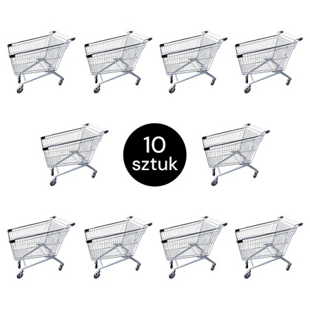 Wózek sklepowy zakupowy Mega-M YR 240L S-60 cm ZESTAW 10 szt kreuj swój biznes z Wyposażenie sklepów i instytucji  - Kreuj swój biznes z 4store.pl