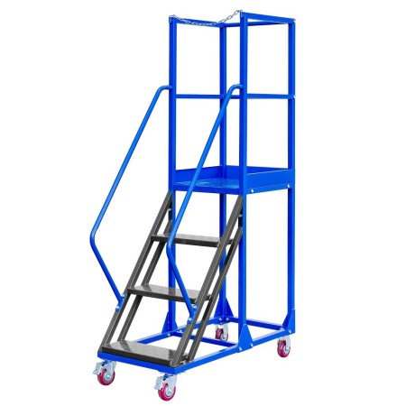 Drabina magazynowa przejezdna pomost magazynowy Mega-M STANDARD H-100 cm 4 stopnie kreuj swój biznes z Wyposażenie sklepów i instytucji  - Kreuj swój biznes z 4store.pl