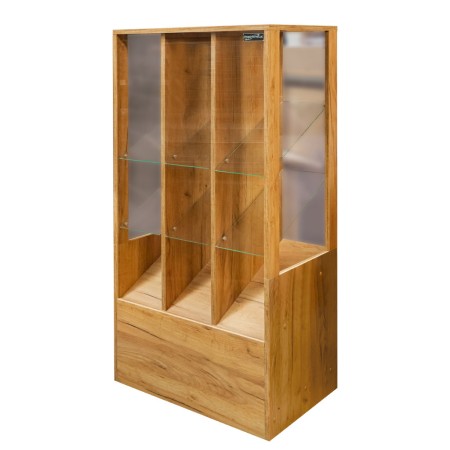 Witryna sklepowa na ciastka i cukierki H-137 cm L-67 cm G-44 cm dąb kraft kreuj swój biznes z Wyposażenie sklepów i instytucji  - Kreuj swój biznes z 4store.pl