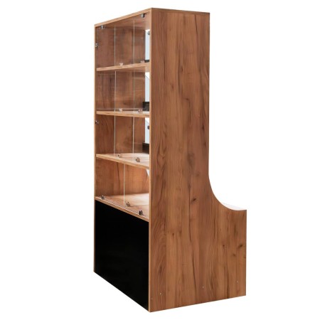 Witryna sklepowa na ciastka i cukierki Mega-M H-162 cm L-80 cm G-60 cm dąb kraft kreuj swój biznes z Wyposażenie sklepów i instytucji  - Kreuj swój biznes z 4store.pl