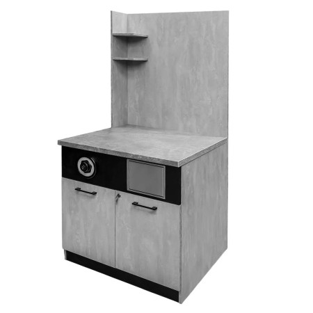 Szafka pod ekspres z półkami Mega-M H-100/200 cm L-90 cm G-75 cm beton blat galaxy szary kreuj swój biznes z Wyposażenie sklepów i instytucji  - Kreuj swój biznes z 4store.pl