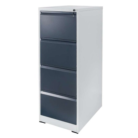Szafka metalowa na dokumenty FURVERO W4S S/G kartotekowa 4 szuflady S-45 cm szara grafitowy front kreuj swój biznes z Wyposażenie sklepów i instytucji  - Kreuj swój biznes z 4store.pl