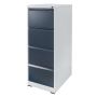 Szafka metalowa na dokumenty FURVERO W4S S/G kartotekowa 4 szuflady S-45 cm szara grafitowy front kreuj swój biznes z Wyposażenie sklepów i instytucji  - Kreuj swój biznes z 4store.pl