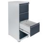 Szafka metalowa na dokumenty FURVERO W4S S/G kartotekowa 4 szuflady S-45 cm szara grafitowy front kreuj swój biznes z Wyposażenie sklepów i instytucji  - Kreuj swój biznes z 4store.pl